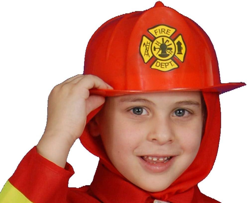 Dress Up America Fireman Helmet - Firefighter Hat - Kids - Red