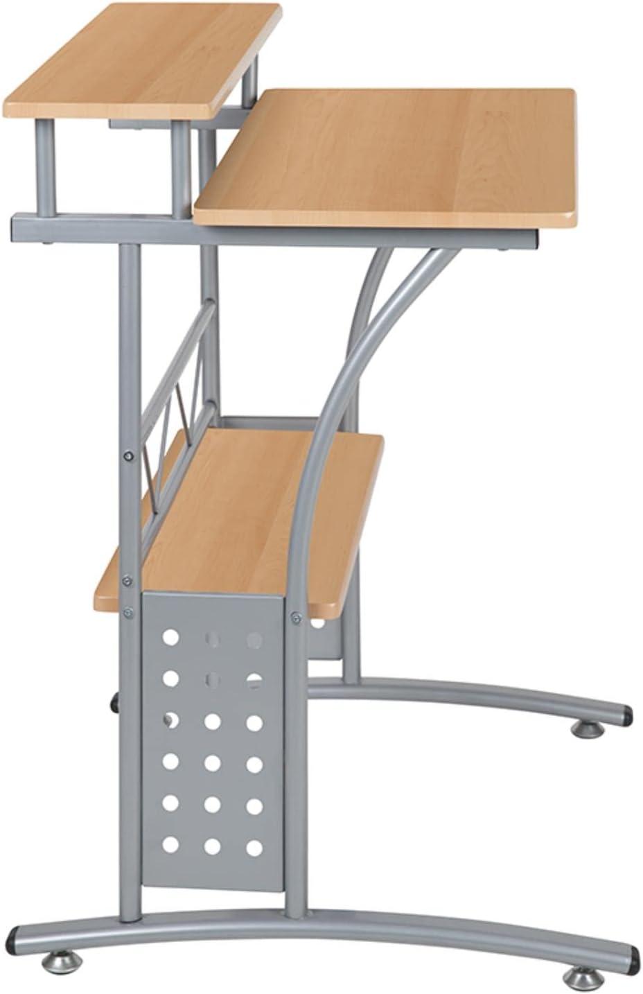 Flash Furniture Computer Desk with Top and Lower Storage Shelves