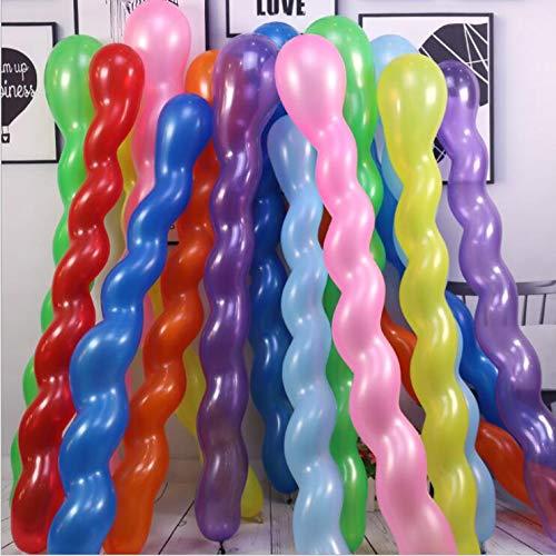 AnnoDeel 100Pcs 40inch Latex STF9 Spiral Balloons, Colorful Unique Twisted Latex Balloon for Birthday Wedding Festival Party Supply Decorations Random Color
