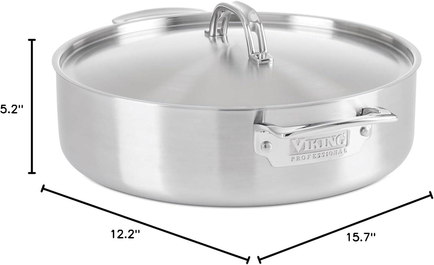 Viking Professional 6.4 Quart Stainless Steel Nonstick Casserole Pan