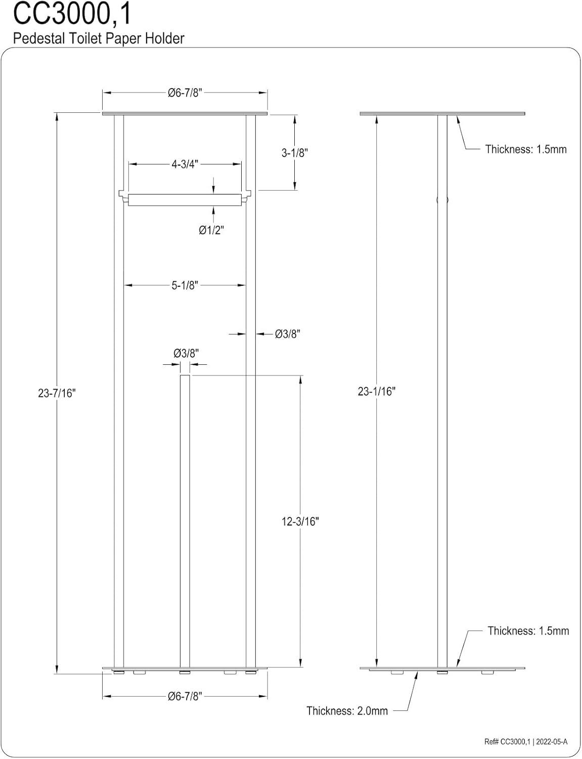 Matte Black Freestanding Toilet Paper Holder with Reserve Storage and Top Shelf