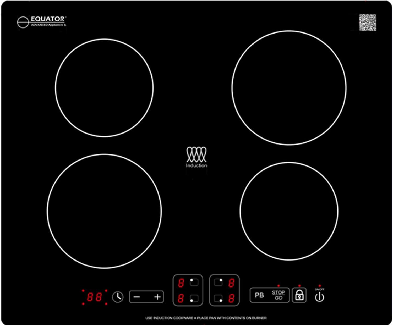 36" Black Ceramic 5-Burner Induction Cooktop with Touch Control