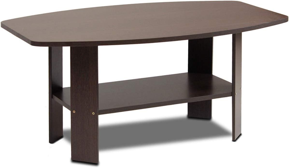 Modern Rectangular Coffee Table in Dark Brown Wood