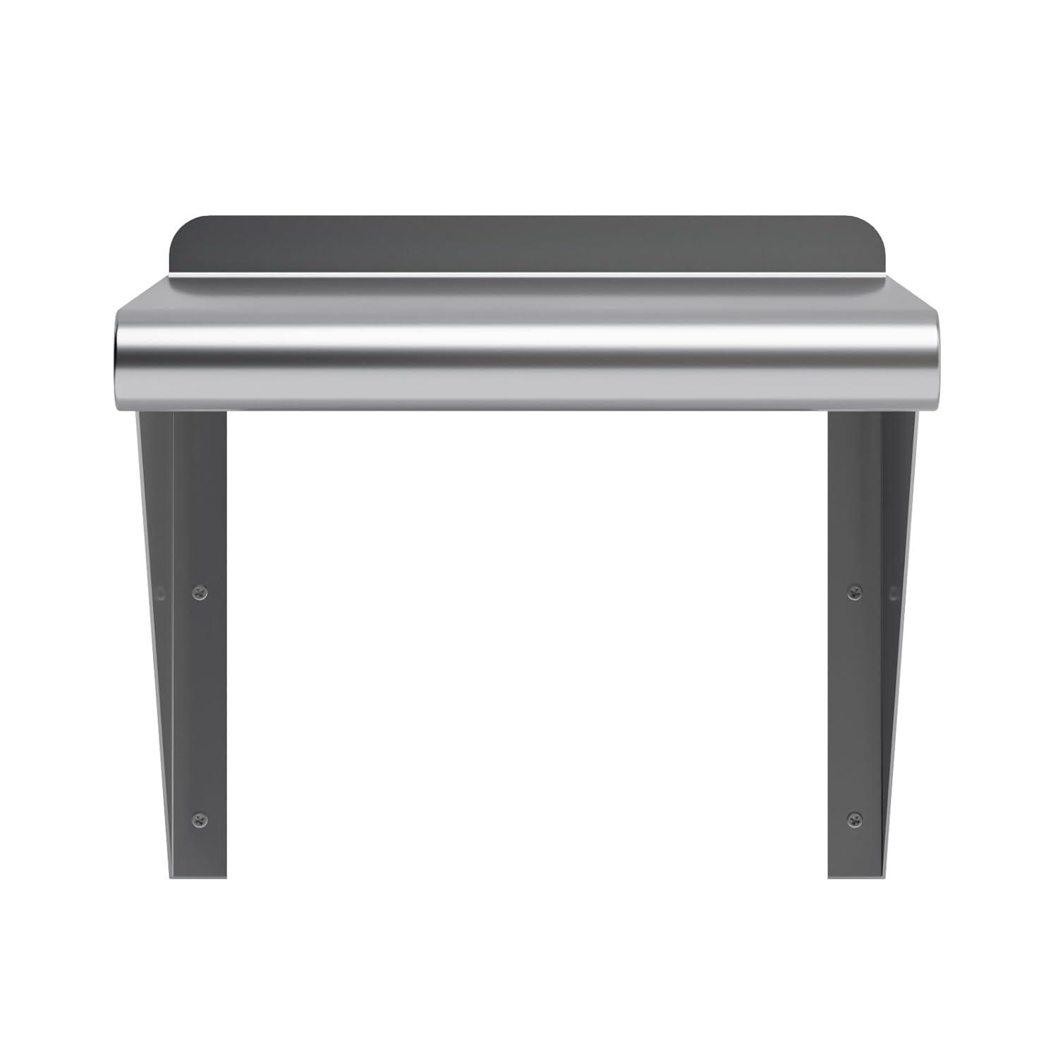 16" Stainless Steel Wall Shelf with Rounded Edge