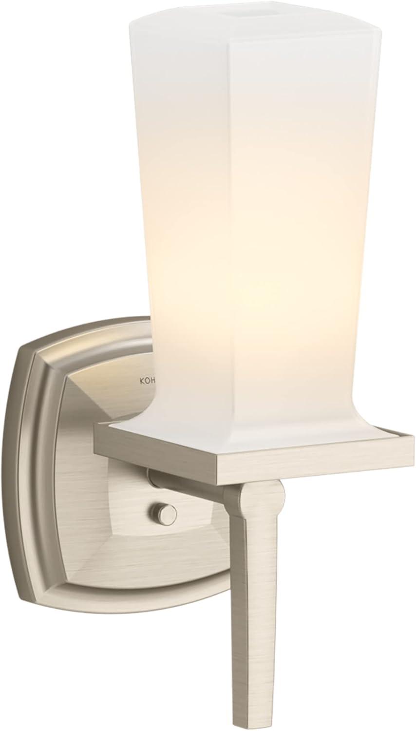 Gold Direct Wired Electric Wall Sconce with Frosted Glass Shade