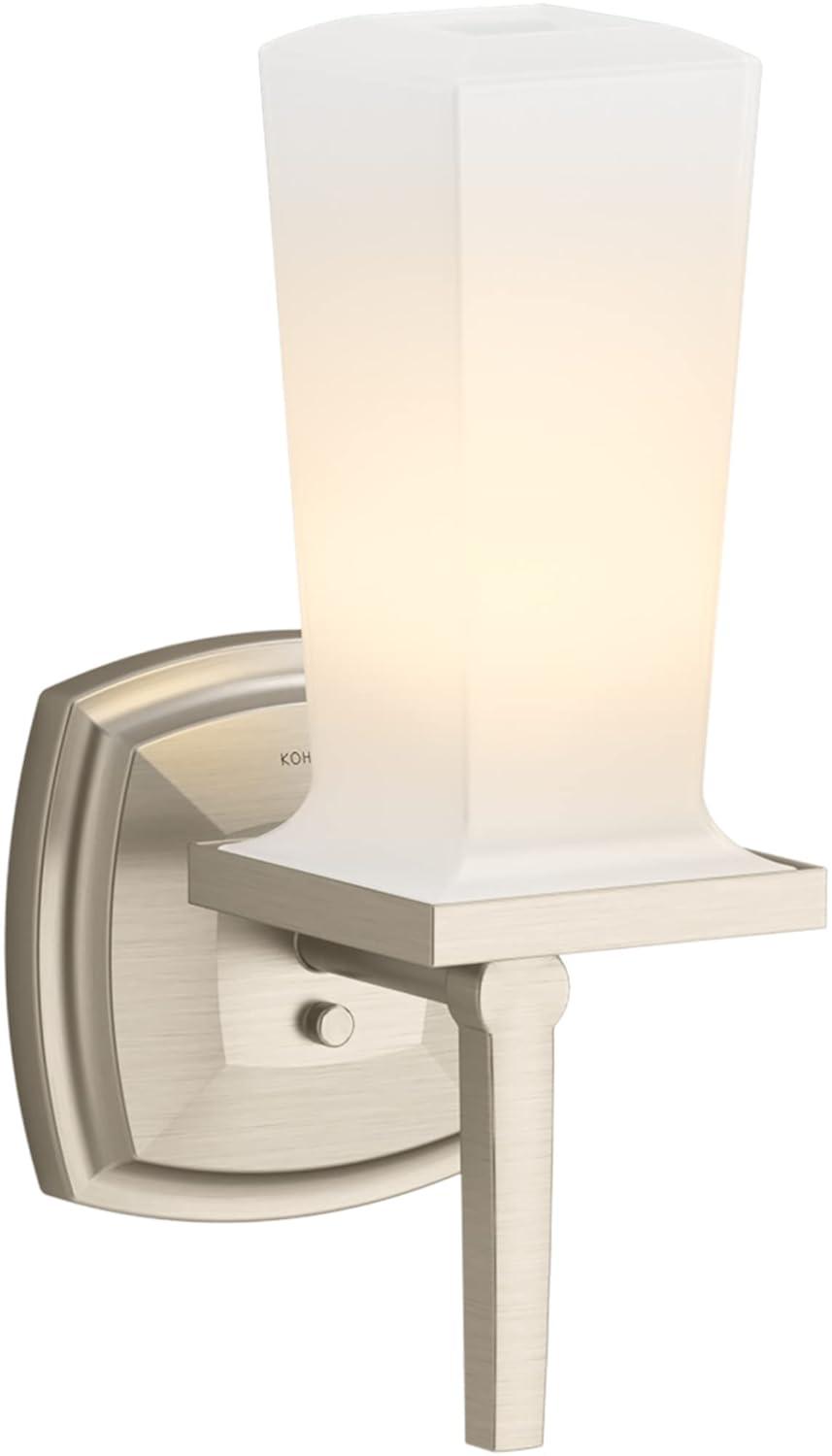 Gold Direct Wired Electric Wall Sconce with Frosted Glass Shade