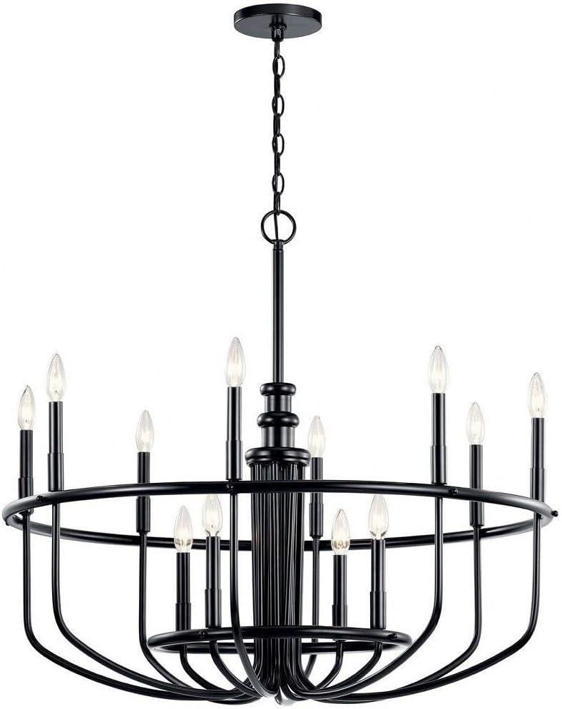 Capitol Hill 30.75" 12 Light Chandelier in Black