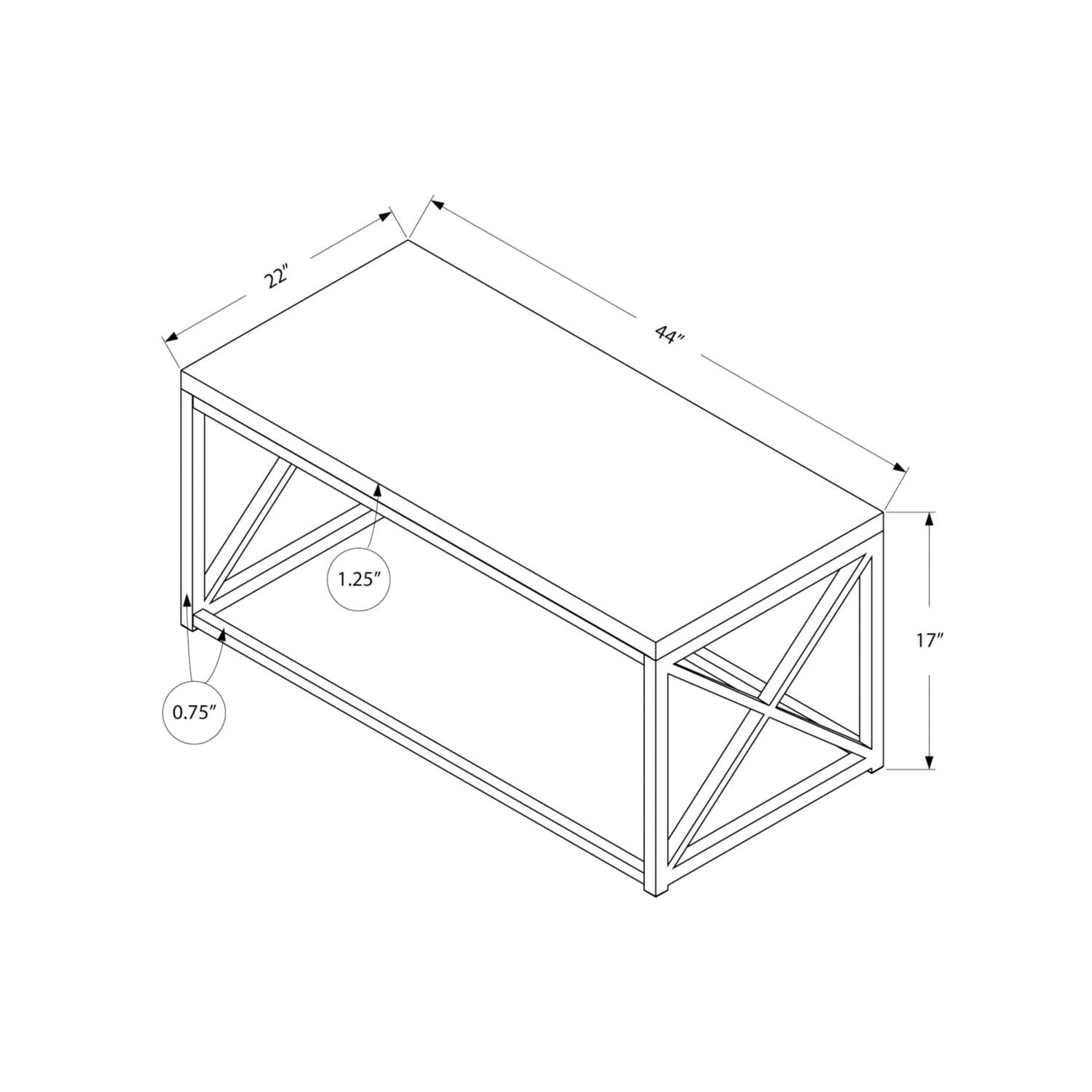 Monarch Specialties Coffee Table, Accent, Cocktail, Rectangular, Living Room, 44"L, Beige Laminate