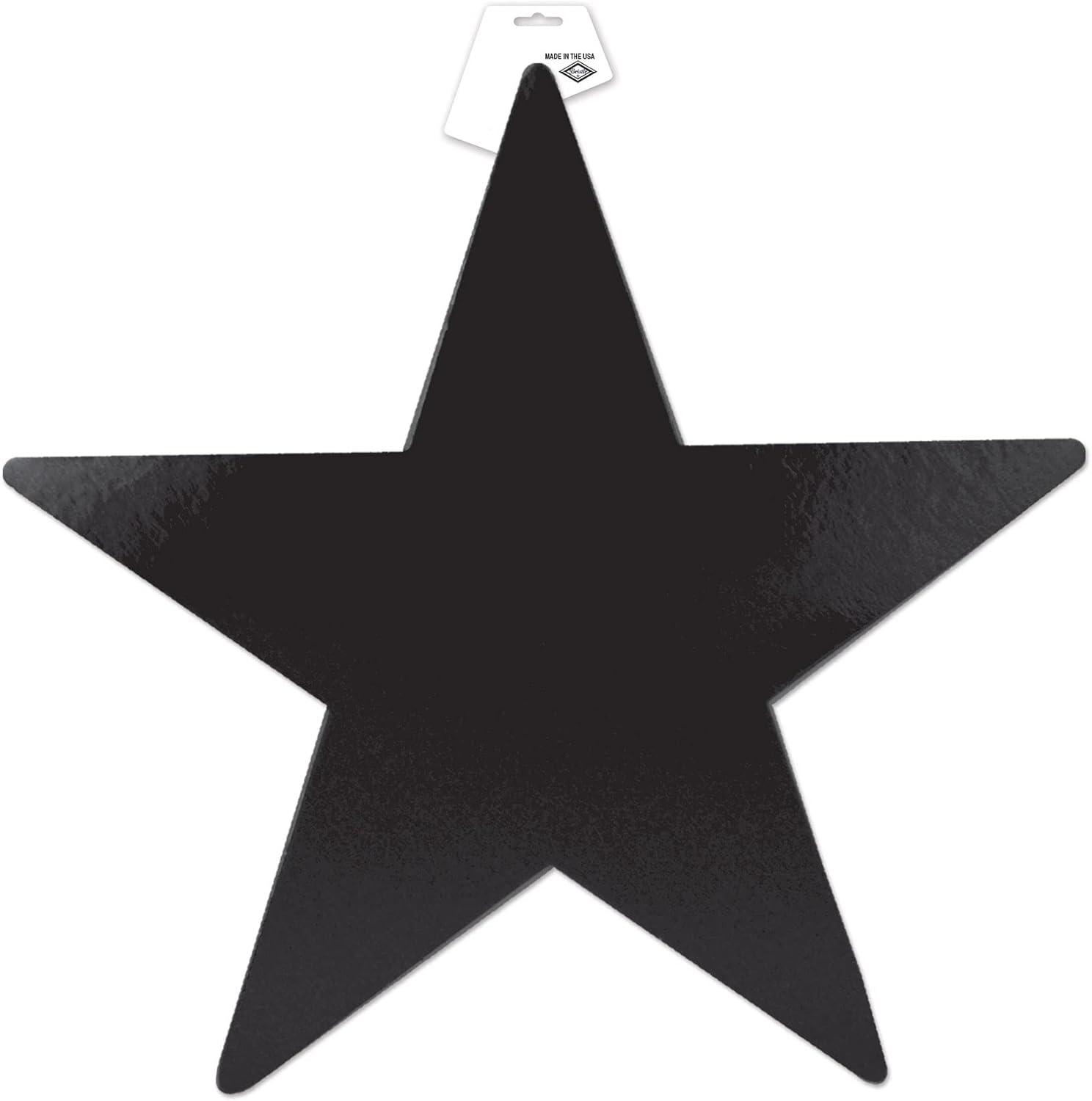 Beistle 24-Pack Foil Black Star Cutouts, Awards Night Party Decorations for Occasions, Celebrations & Events, Star Theme Decor for Wall & Table, 15”