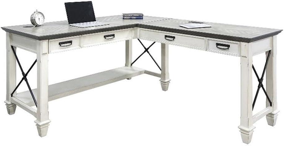Martin Furniture Open L-Desk, White