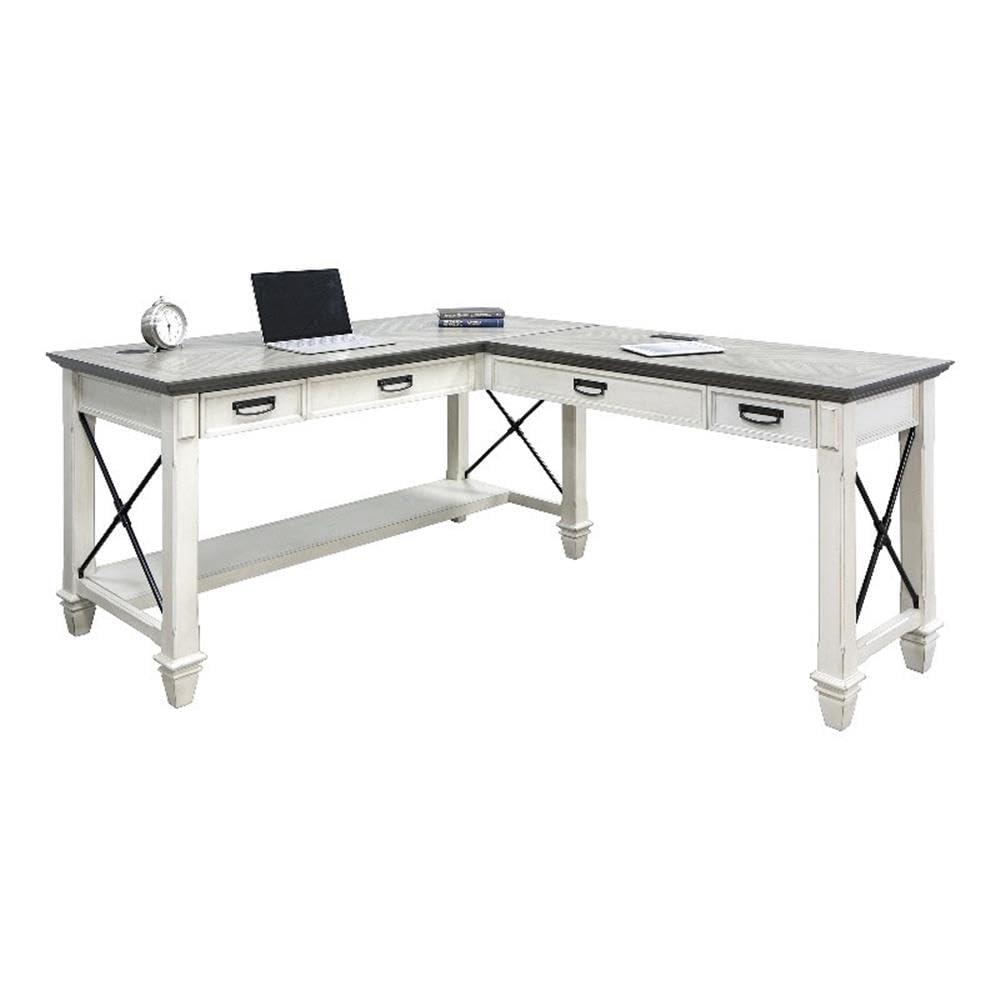Martin Furniture Open L-Desk, White