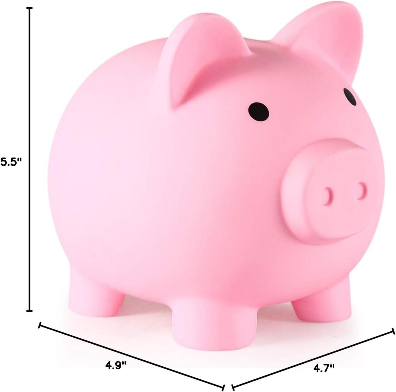 Pink Medium Unbreakable Plastic Piggy Bank for Kids