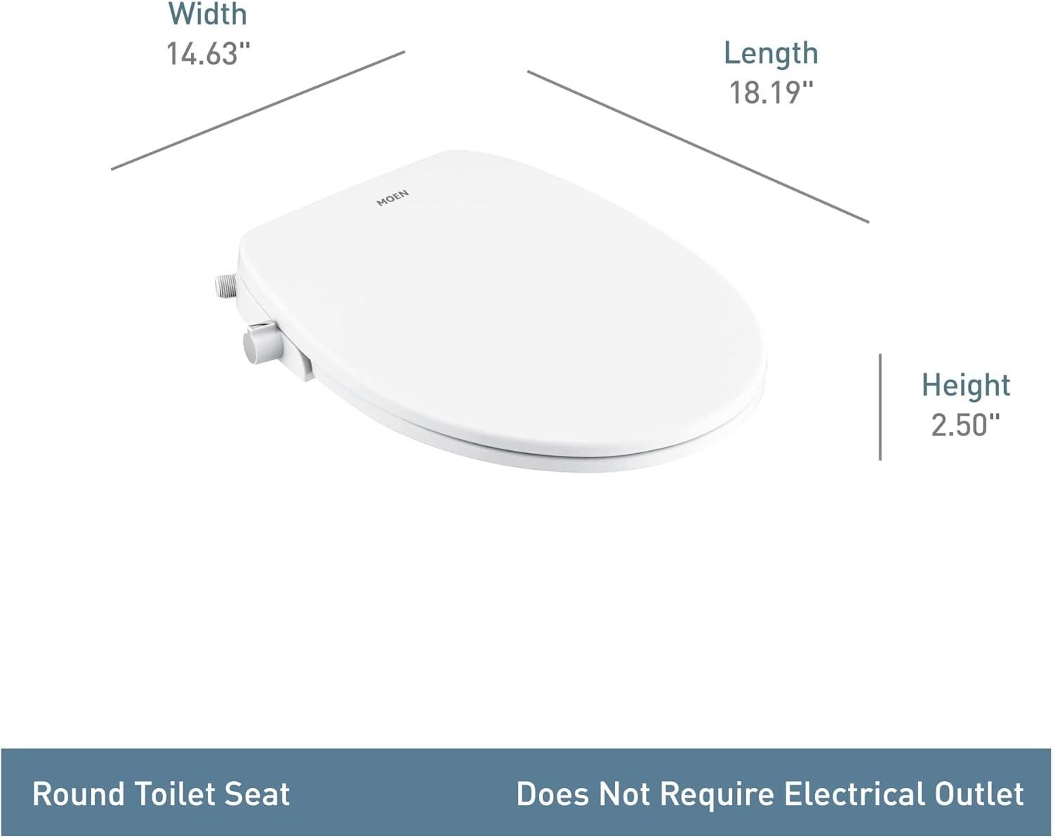 2-Series Non Electronic Bidet Seat for Round Toilets in White