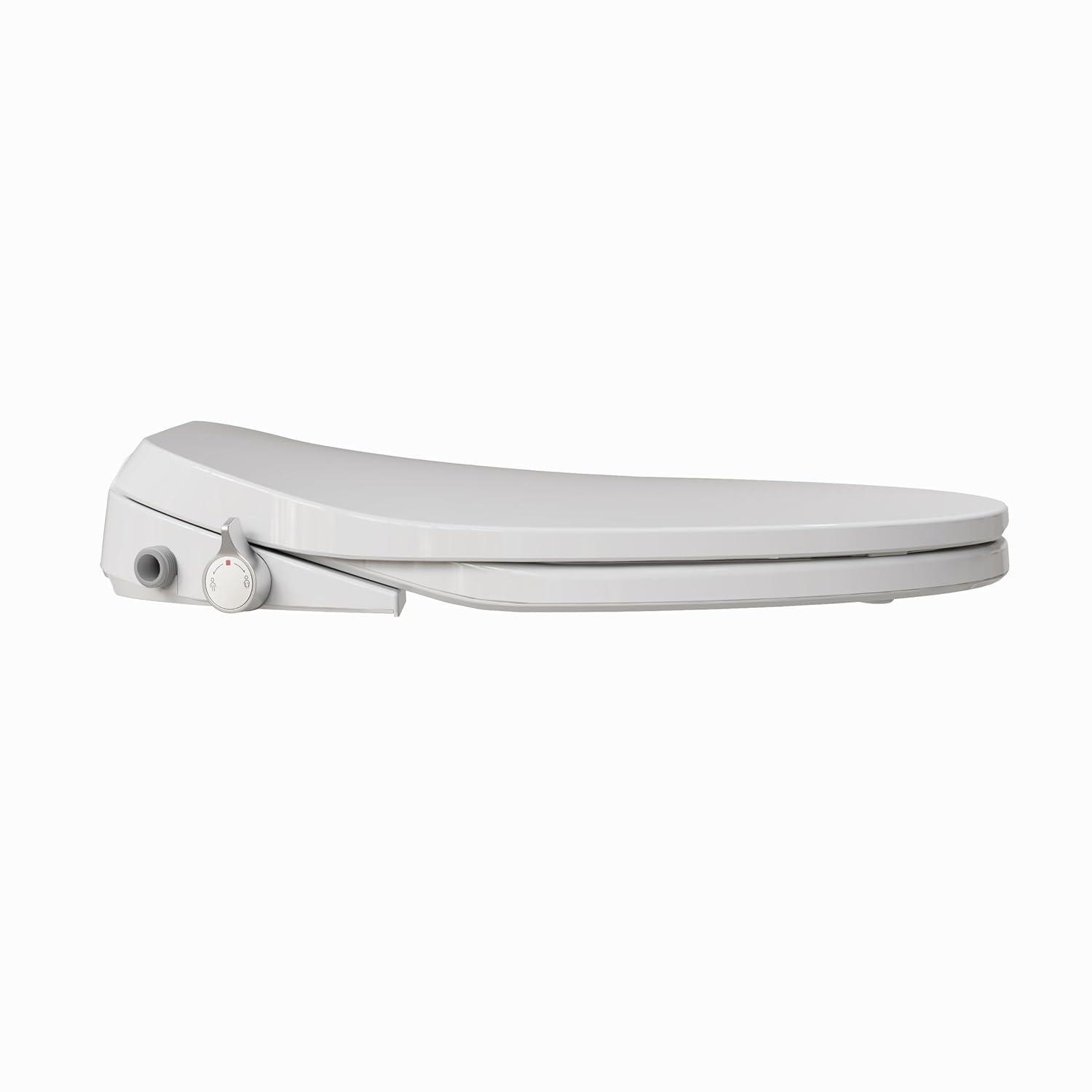Unplugged Elongated Bidet Seat with Dual Stainless Nozzle and Adjustable Water Pressure