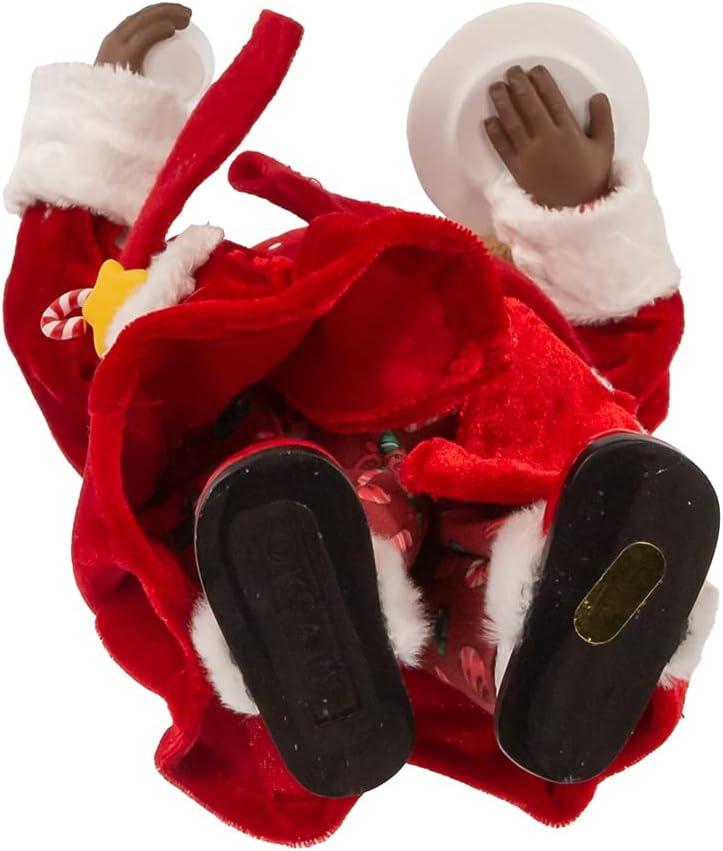 10.5 in. Black Santa in Pajamas & Robe