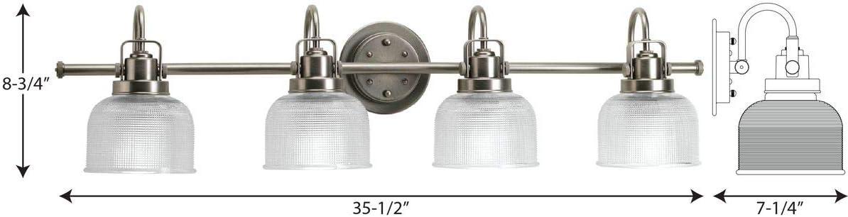 Rosser 4 Light Ribbed Dimmable Vanity Light