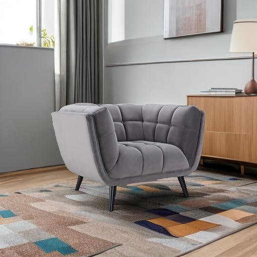 Modway Bestow Performance Velvet Armchair in Gray