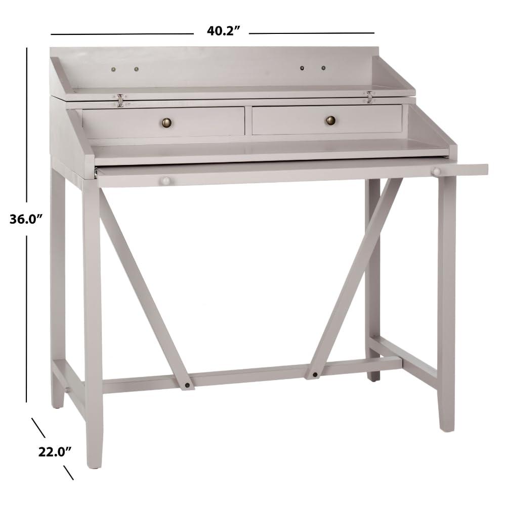 Wyatt Writing Desk With Pull Out - AMH6509 - Quartz Grey - Safavieh Couture