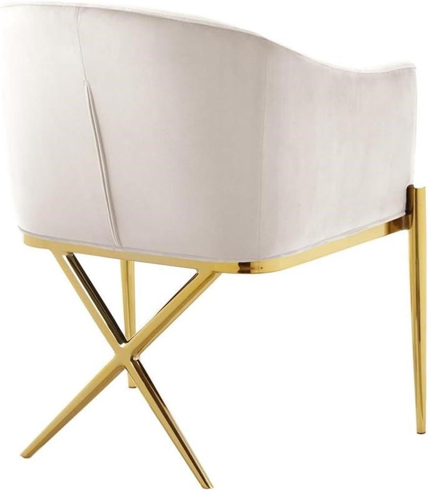 Meridian Furniture Xavier Cream Velvet Dining Chair