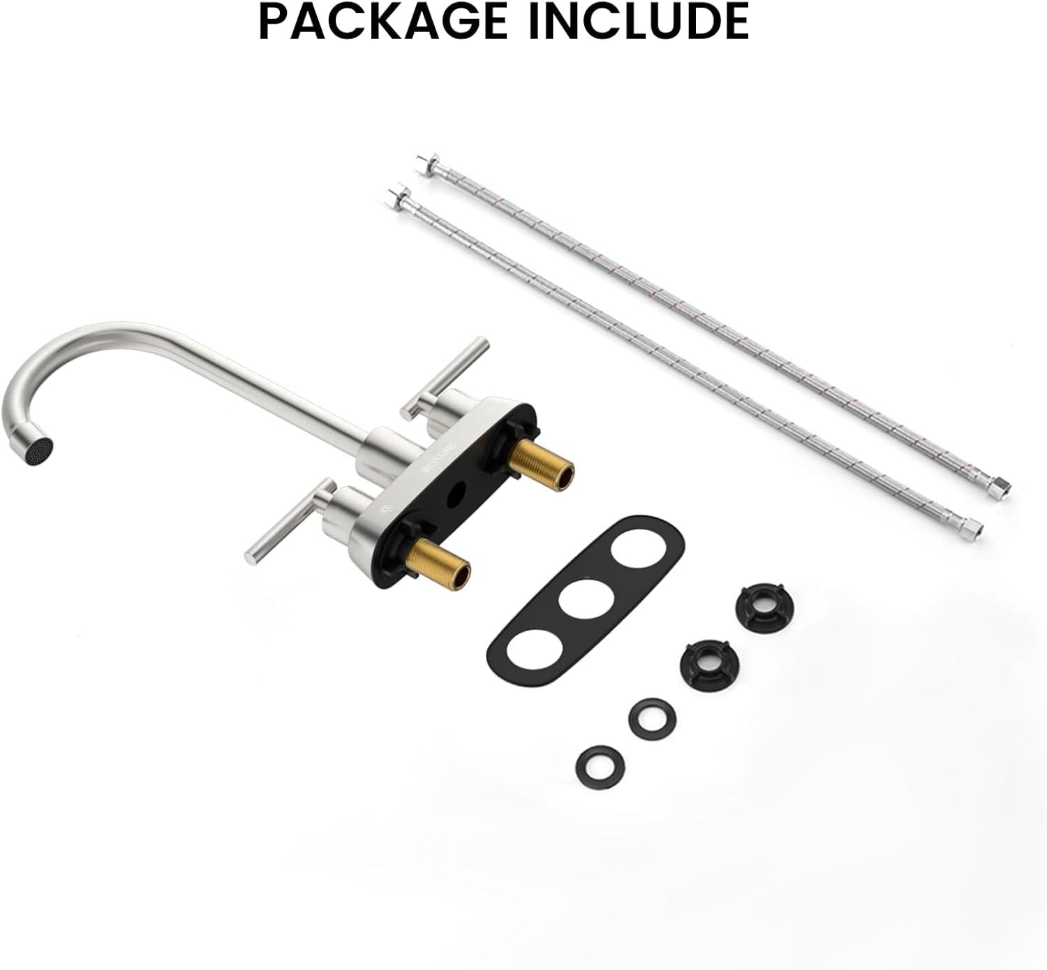 Brushed Nickel Kitchen Sink Faucet with Pull Down Sprayer Single Handle Single Hole Mixer Tap