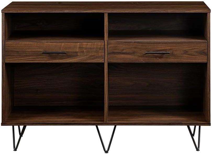 Pemberly Row Hairpin Leg 2 Drawer Wood Entry Console - Dark Walnut