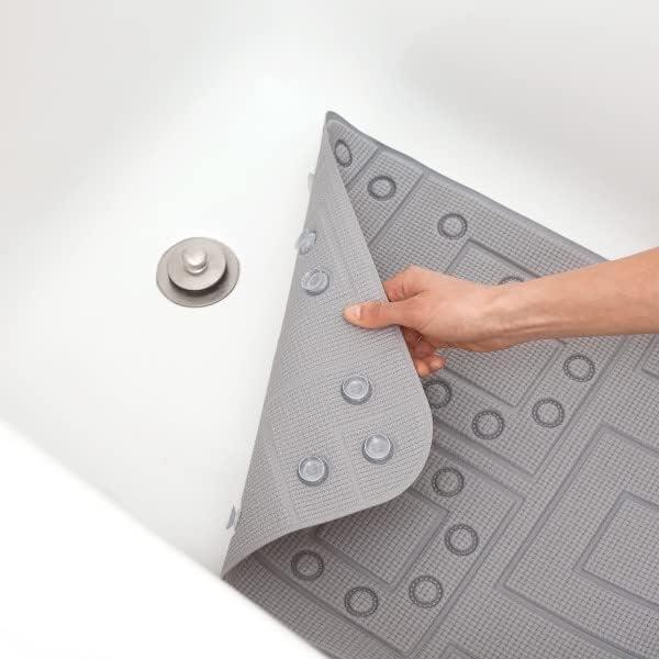 Duck Brand 17" x 36" Safety Grip Bathtub Mat with Suction Cups, Gray