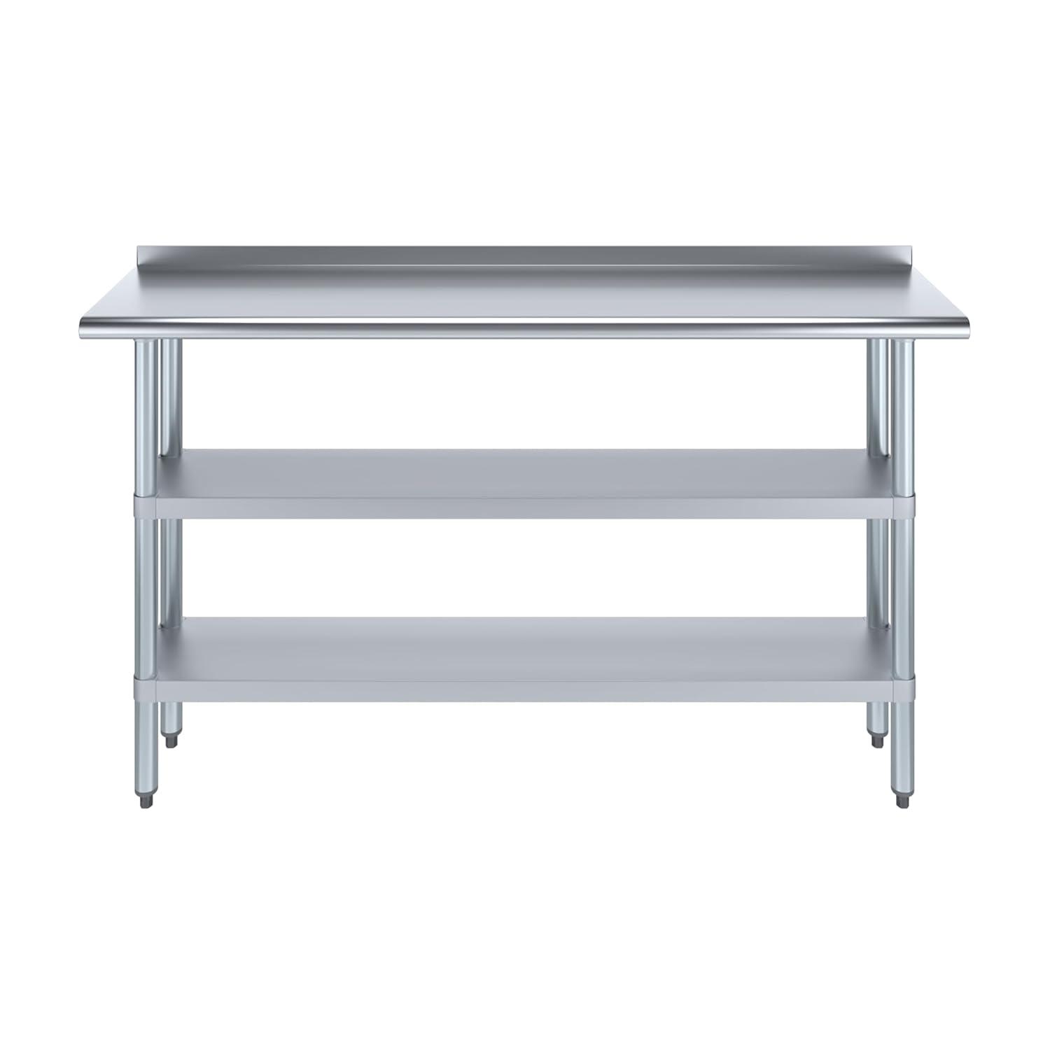 Amgood Stainless Steel Work Table with 2 Shelves