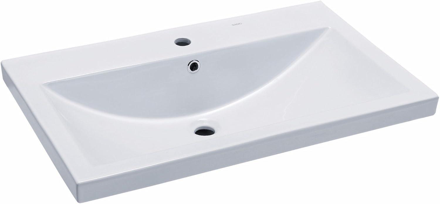 31.5'' L Drop-In Single Bowl Ceramic Kitchen Sink