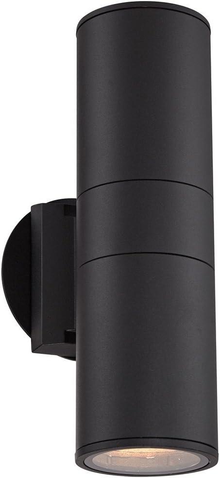 Possini Euro Design Ellis Modern Outdoor Wall Light Fixture Black Cylinder Up Down 11 3/4" for Post Exterior Light Barn Deck Post Light House Porch