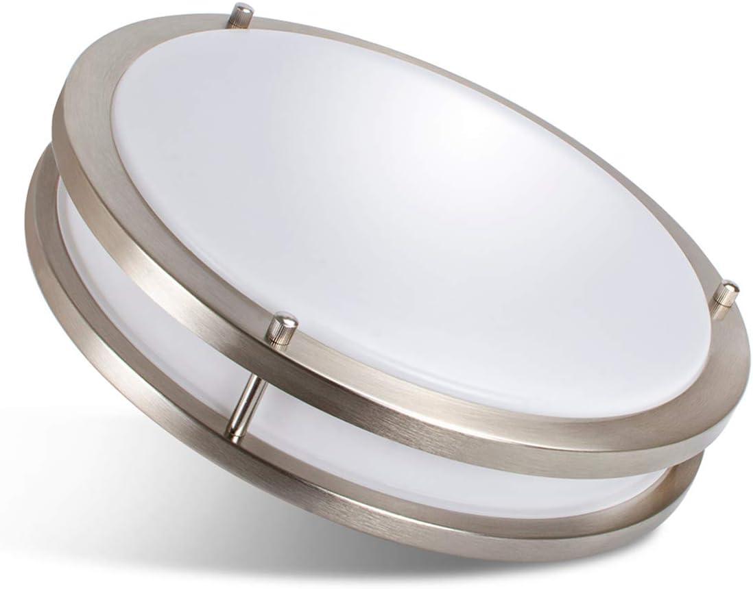 13-Inch Brushed Nickel LED Flush Mount Ceiling Light