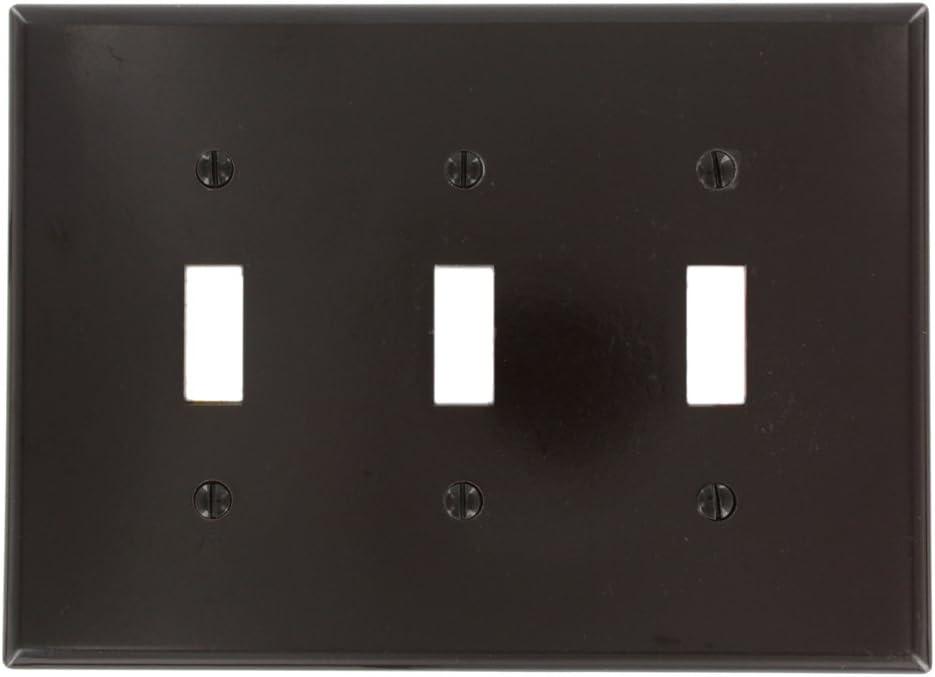 Brown Thermoset 3-Gang Toggle Switch Wall Plate