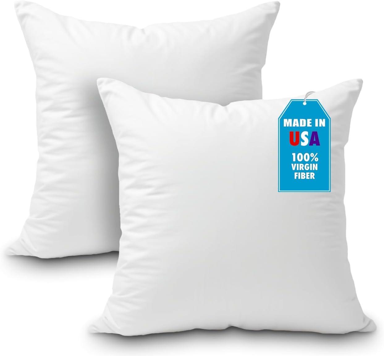 CodYinFI Pillow Insert 16" x 16" Polyester Filled Premium Fabric Cover (2 Pack)