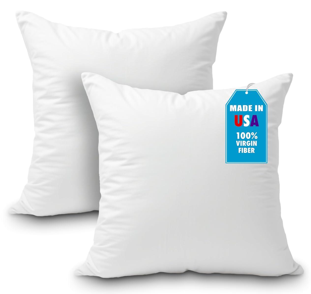 CodYinFI Pillow Insert 16" x 16" Polyester Filled Premium Fabric Cover (2 Pack)