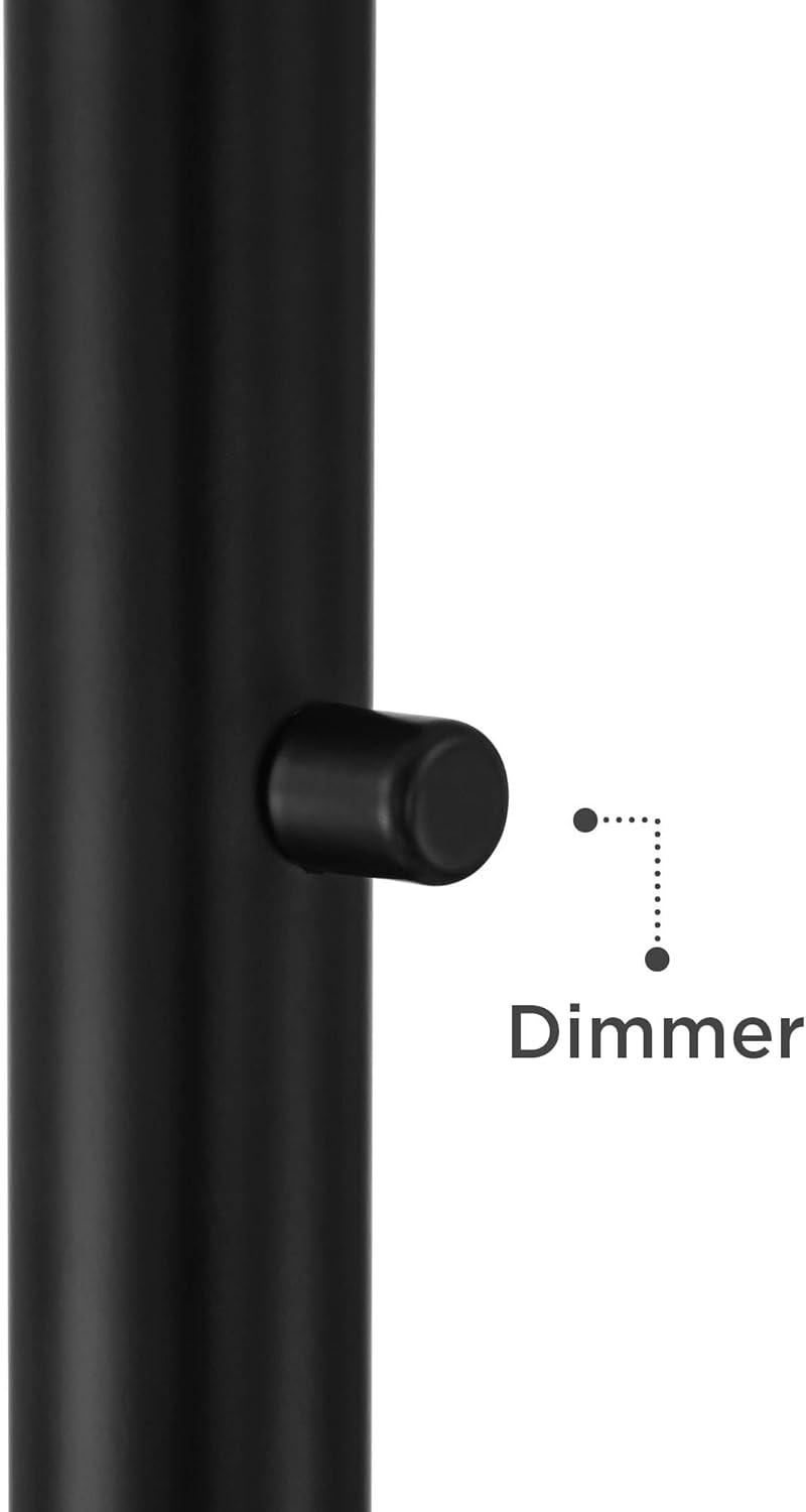 Possini Euro Design Rook Mid Century Modern 66" Tall Standing Floor Lamp Light Curved Chairside Arc with Dimmer Gold Black Metal Living Room Bedroom