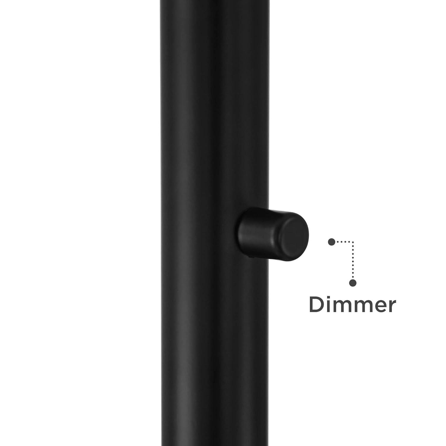 Possini Euro Design Rook Mid Century Modern 66" Tall Standing Floor Lamp Light Curved Chairside Arc with Dimmer Gold Black Metal Living Room Bedroom