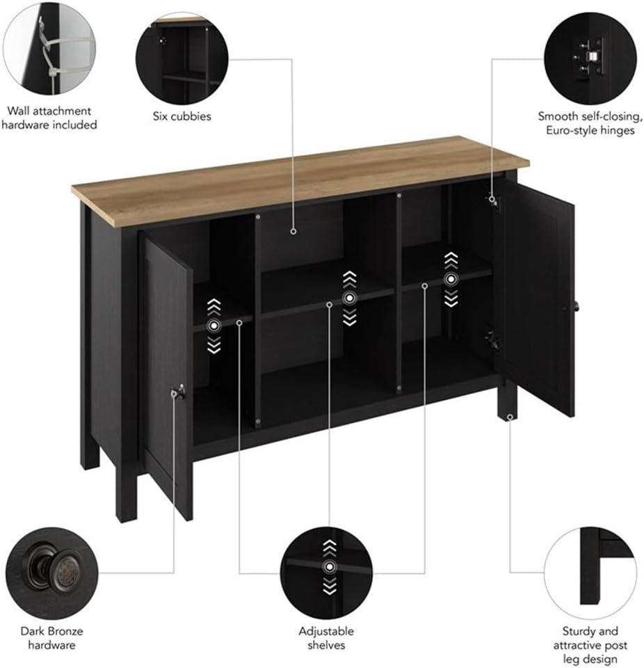 Mayfield Accent Cabinet with Doors in Vintage Black and Reclaimed Pine