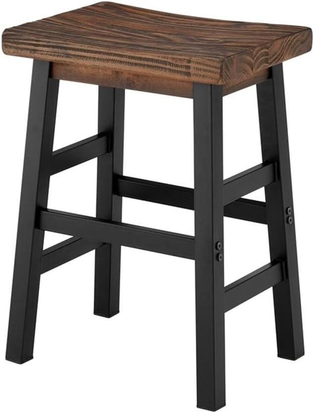 26" Pomona Reclaimed Wood Counter Height Barstool with Metal Legs Brown - Alaterre Furniture