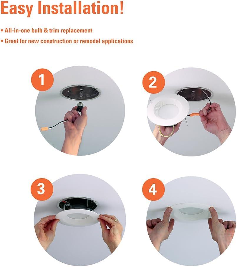 HALO LT 5/6 in. LED Recessed Light Retrofit with Baffle Trim Selectable 5CCT 750-Lumens, 6PK