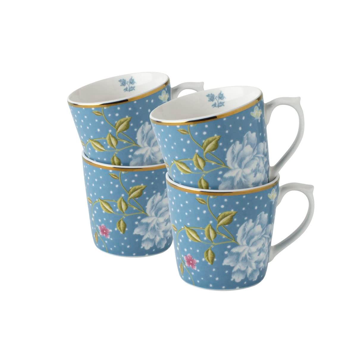 Laura Ashley Heritage Collectables Set/4 Mugs 10.82 Oz Seaspray Uni In Giftbox (Set of 4)