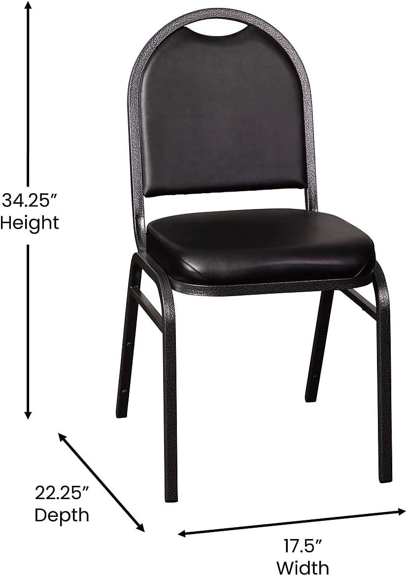 Commercial Dome Back Stacking Banquet Chairs with Metal Frames