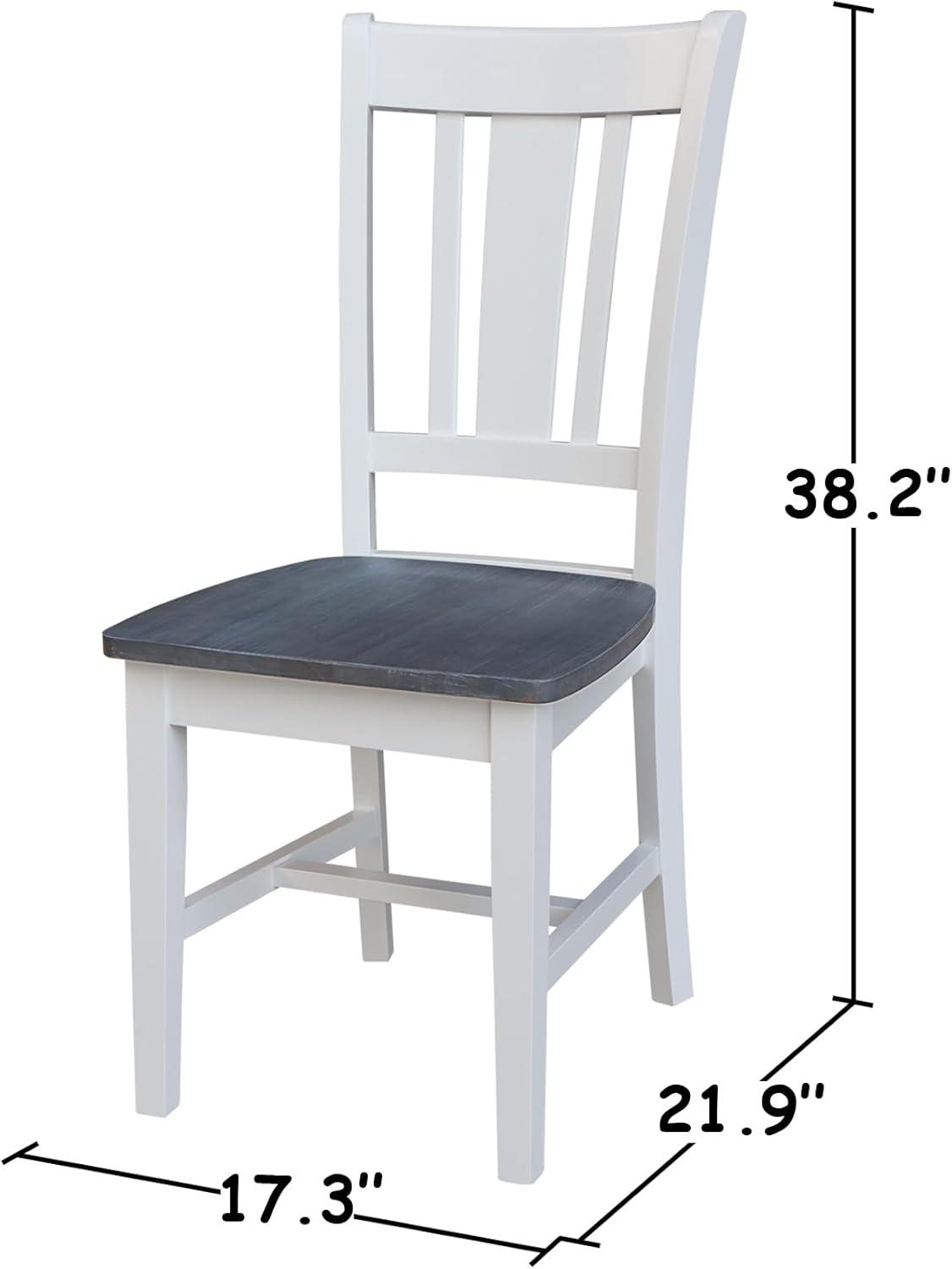 San Remo Solid Wood Splatback Chair in White and Heather Gray