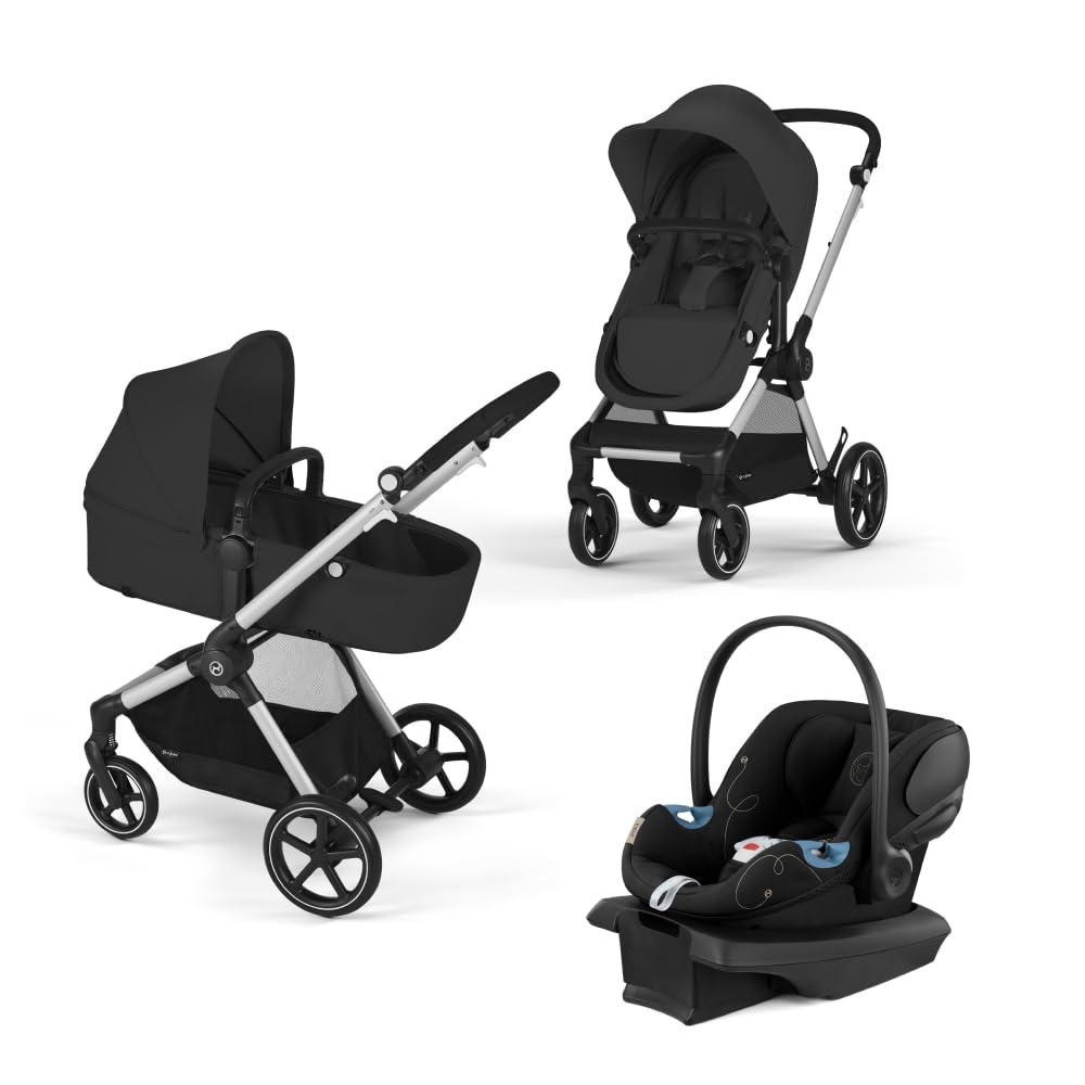 Silver Frame Moon Black All-Terrain Travel System Stroller