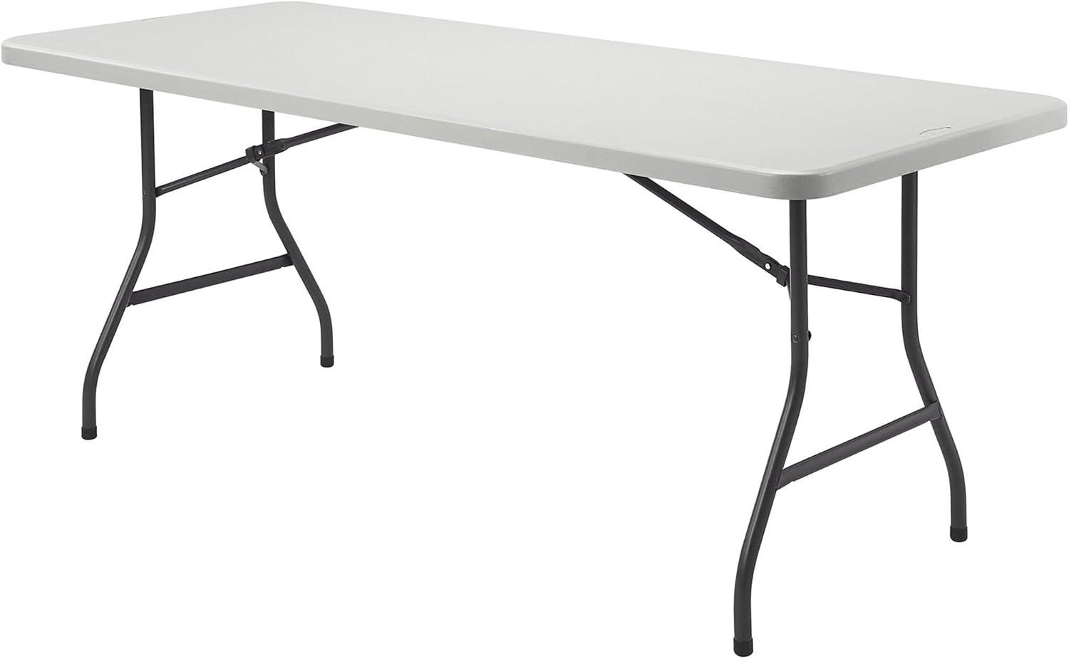 Lorell 96" Light Gray Polyethylene Rectangular Banquet Table