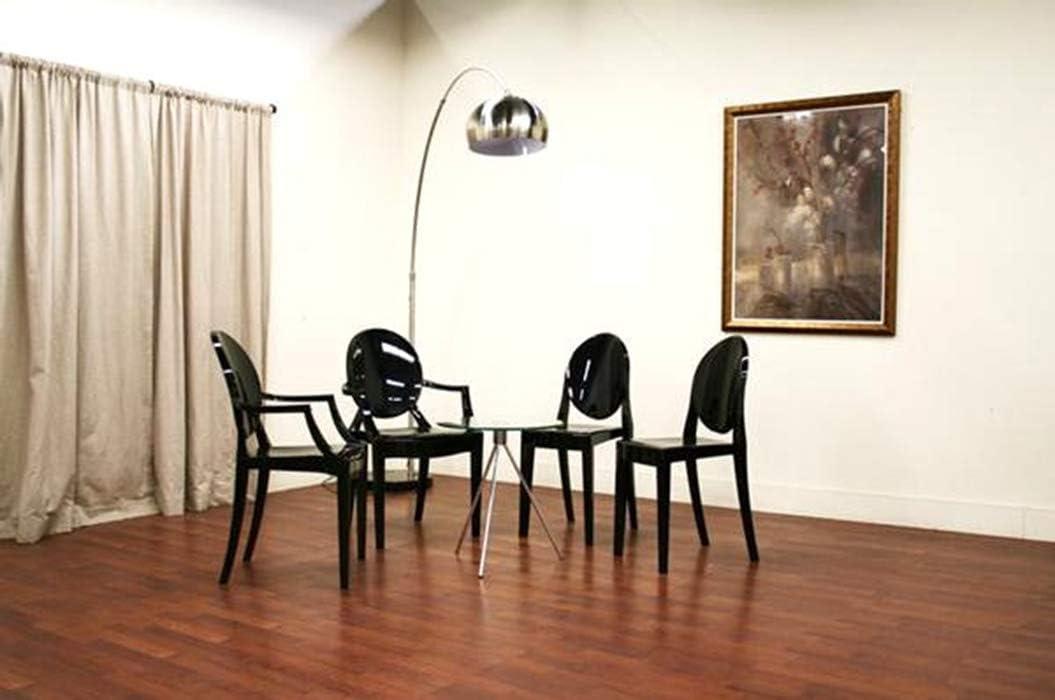 2xhome Modern Contemorary Dining Ghost Side Chair Stackable Victorian Acrylic Plastic Vanity Chair, Black