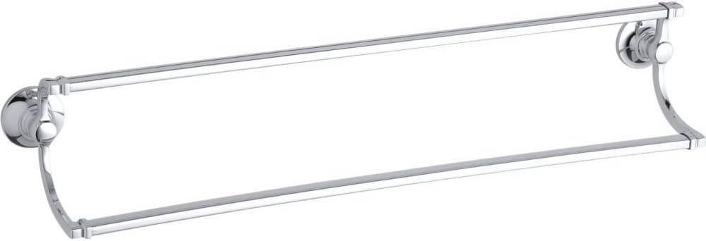 Polished Chrome 24" Double Wall Mounted Towel Bar