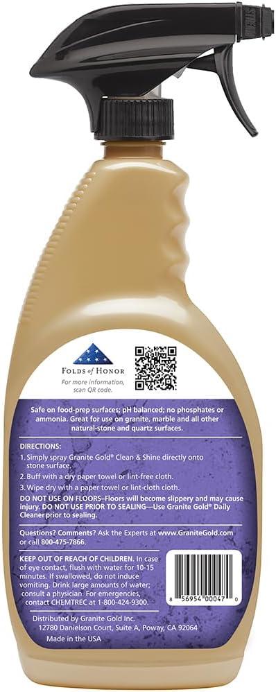 Granite Gold Clean & Shine Spray for Natural Stone Surfaces, 24 Fl Oz