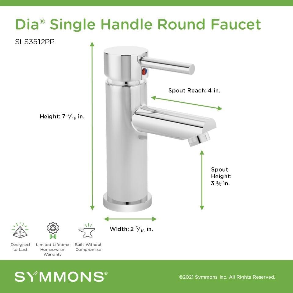 Dia Single Handle Bathroom Faucet with Push Pop Drain