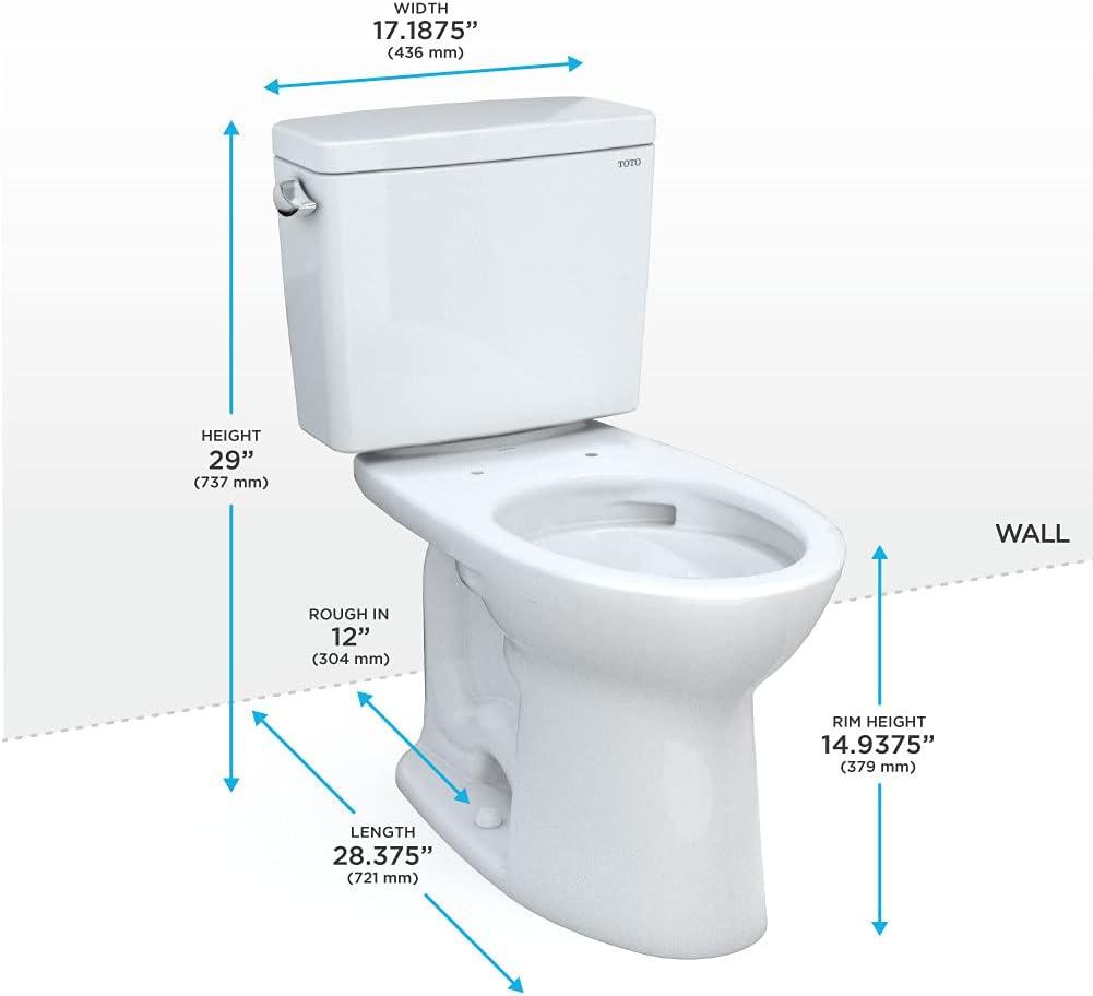 Drake® 1.6 GPF Elongated Two-Piece Toilet with Tornado Flush (Seat Not Included)