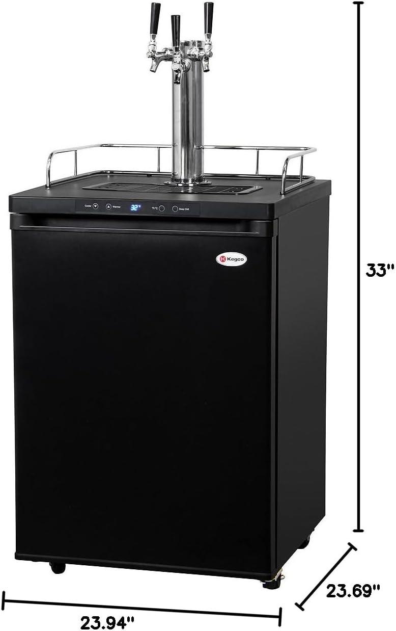 Kegco Kegco 5.6 Cubic Feet Triple Tap Freestanding Kegerator with Adjustable Temperature