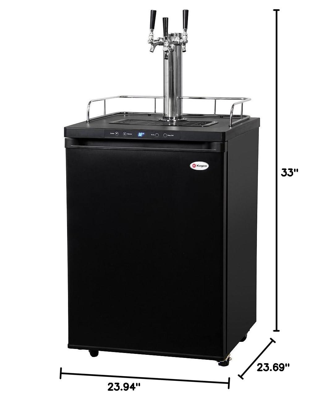 Kegco Kegco 5.6 Cubic Feet Triple Tap Freestanding Kegerator with Adjustable Temperature